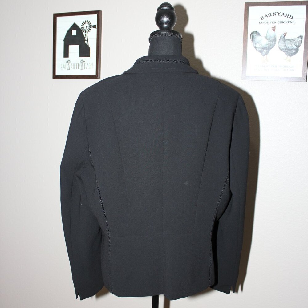 Tahari Womens Black Suit Blazer Jacket with Inset Detail Size 18 - Picture 3 of 10